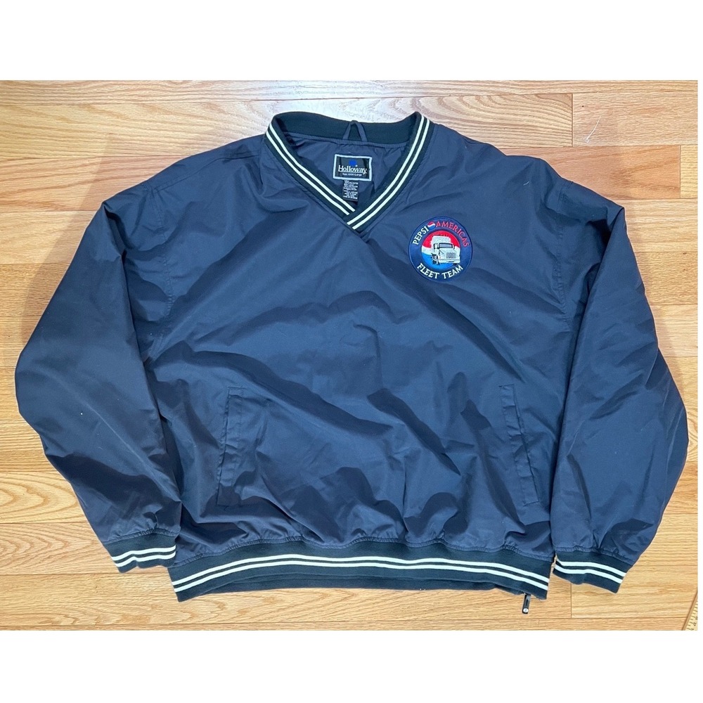 Holloway PepsiAmericas Fleet Team Windshirt Navy Blue V-Neck Pullover XXXL